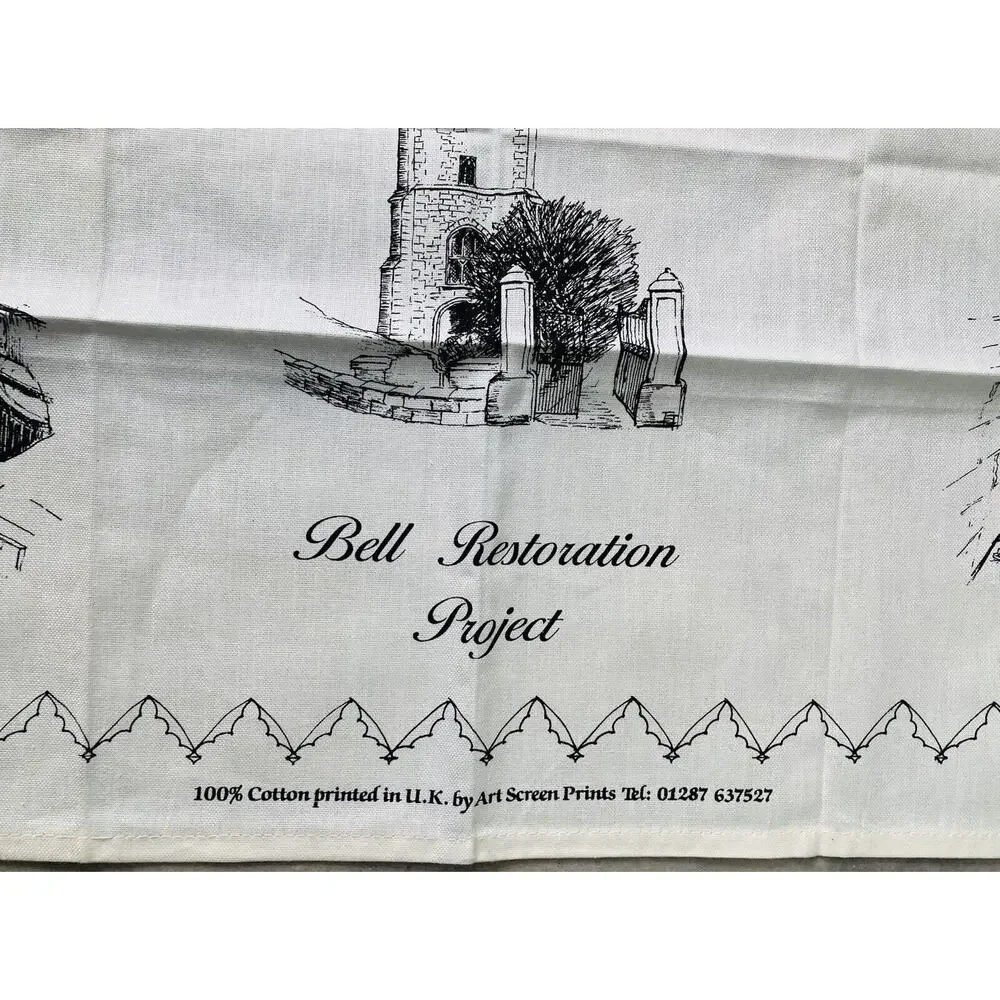 Set 3 Vintage All 100% Cotton DISH Tea TOWEL U.K. England Britain Salisbury Bell